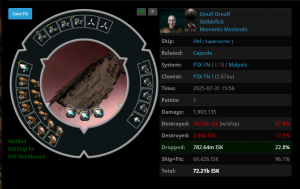 72Bの超高額艦！！！！　https://zkillboard.com/kill/128902581